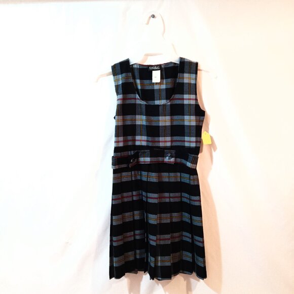 Girls School Uniform Jumper Dress Size 6 NWT Traditional Navy Blue Plaid - Picture 1 of 3